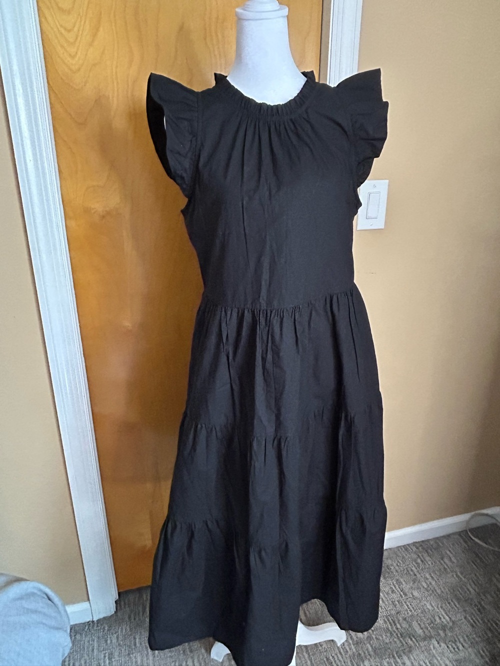 J. Crew Black Ruffled Dress